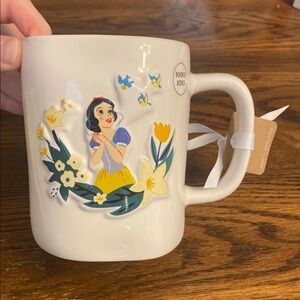 Rae Dunn Snow White Mug with Floral Design